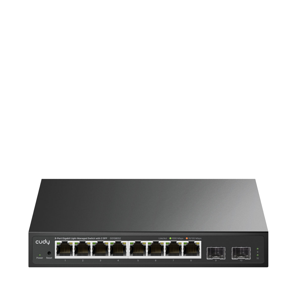 Cudy 8-Port Gigabit Easy-Managed Switch with 2 SFP, GS108ES2 1.0 Géré L2 Gigabit Ethernet (10/100/1000) Noir