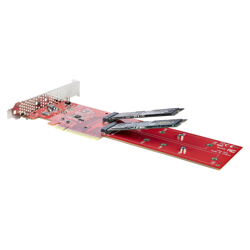 StarTech.com Adaptateur PCIe M.2 vers Double NVMe ou AHCI SSD, PCI Express 4.0, 7,8 Gbps, Bifurcation Requise