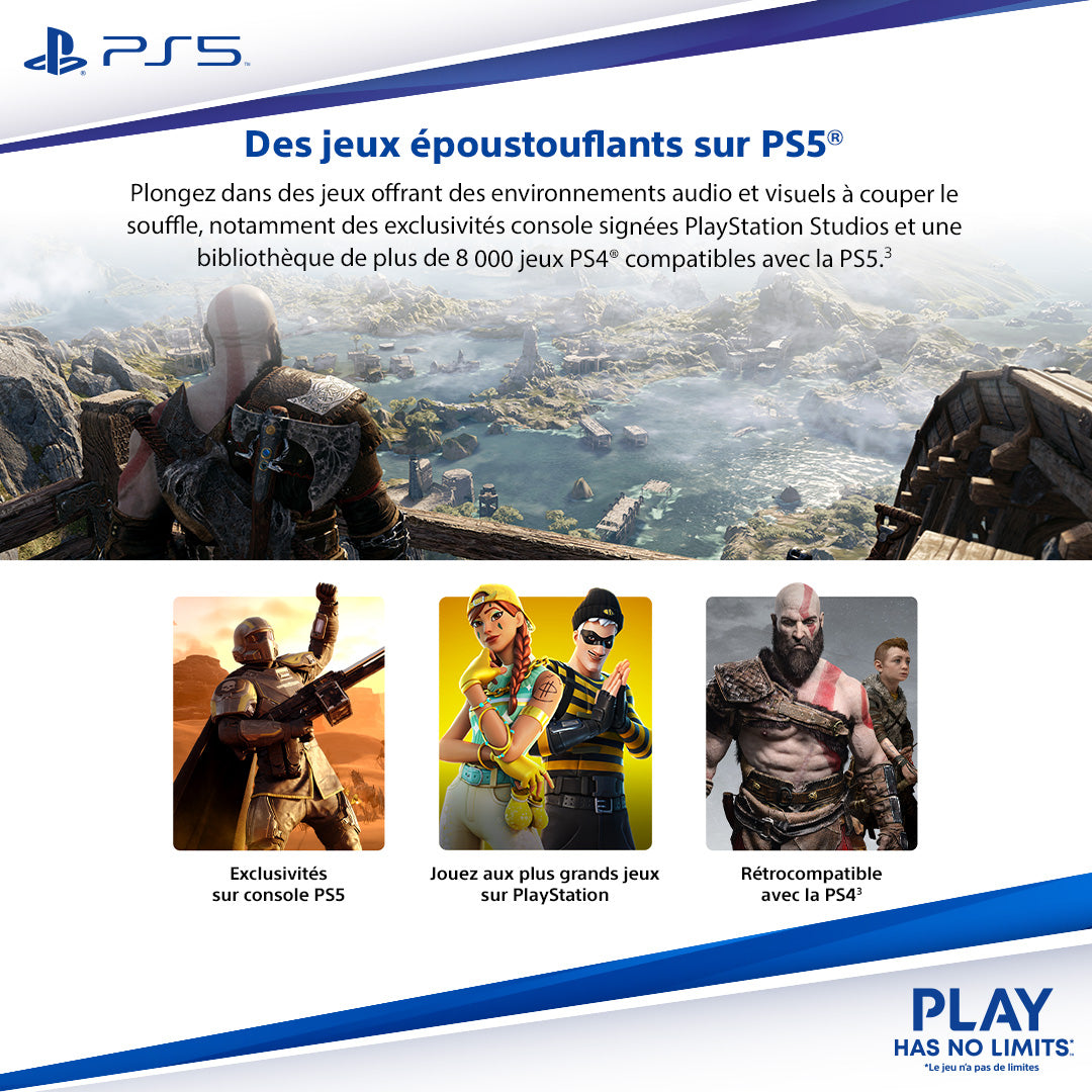 Sony Interactive Entertainment PlayStation 5 1 To Wifi Noir, Blanc