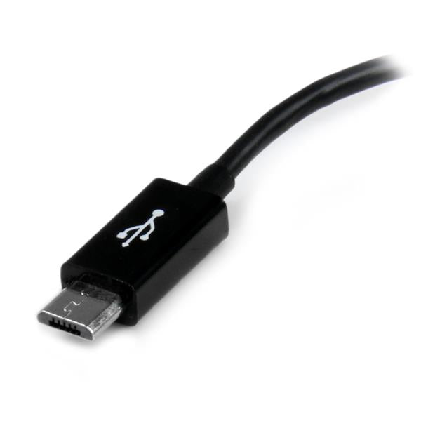 StarTech.com Câble Adaptateur Micro USB vers USB Host OTG, 12cm, Mâle vers Femelle, Noir
