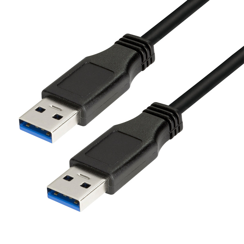 LogiLink Câble USB 3.2 Gen 1 (3.1 Gen 1) USB-A vers USB-A Mâle/Mâle, 2m, Noir