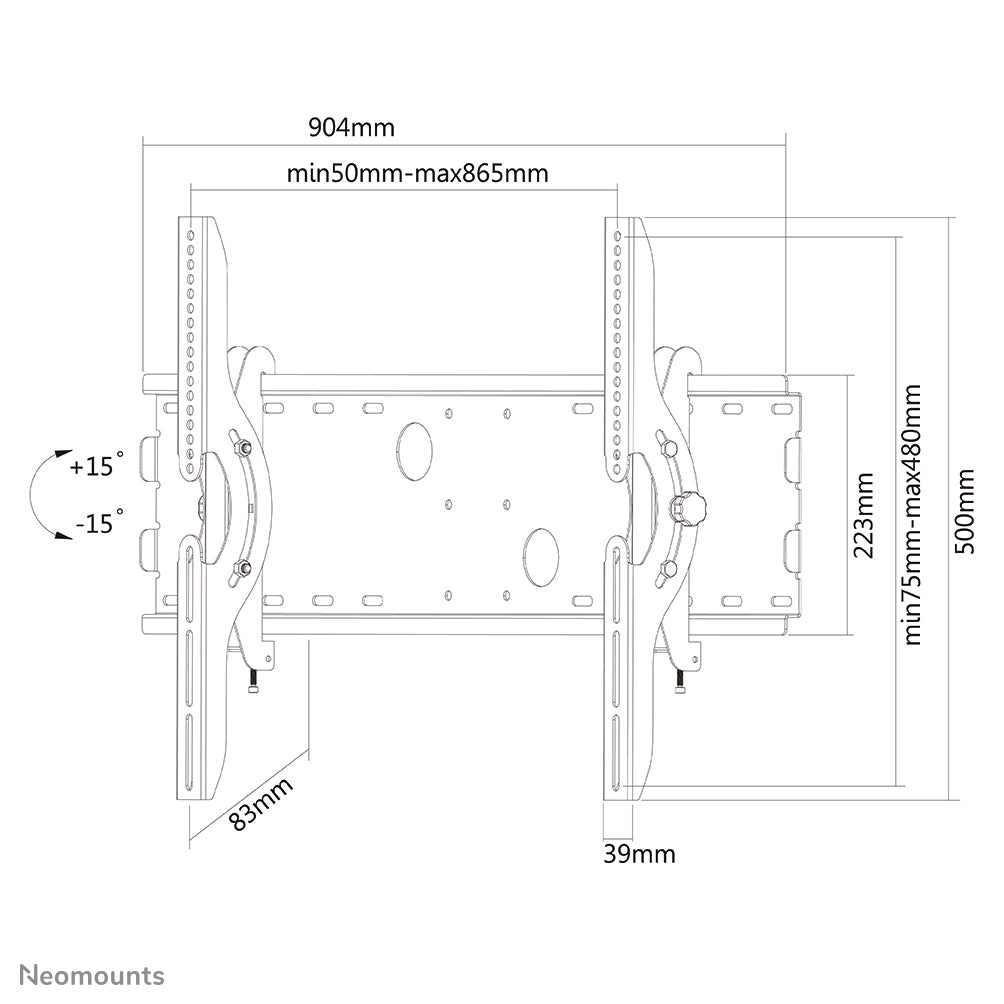Neomounts PLASMA-W200 Support Mural pour Écran 37-85", Inclinable