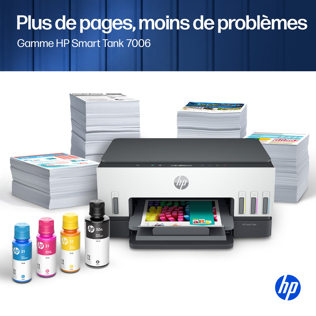 HP Smart Tank 7006 Sans fil All-in-One Couleur Imprimante, Impression recto-verso; copieur, scanner