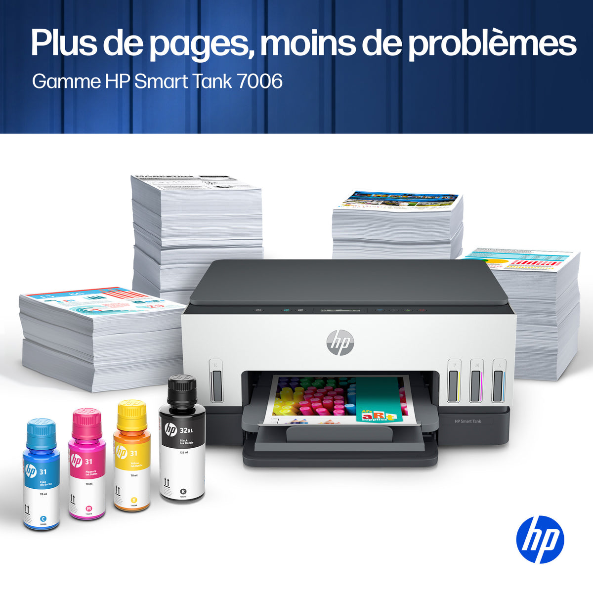 HP Smart Tank 7006 Sans fil All-in-One Couleur Imprimante, Impression recto-verso; copieur, scanner