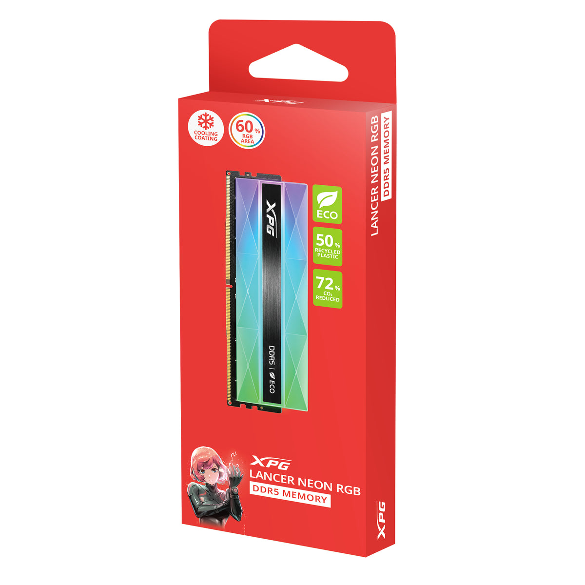 XPG LANCER NEON Kit Mémoire DDR5 32 Go (2 x 16 Go) 6400 MHz CL32 288-pin DIMM
