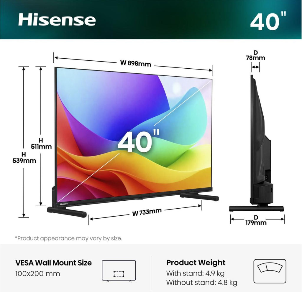 Hisense 40A59S Smart TV 40" Full HD QLED Wifi Noir