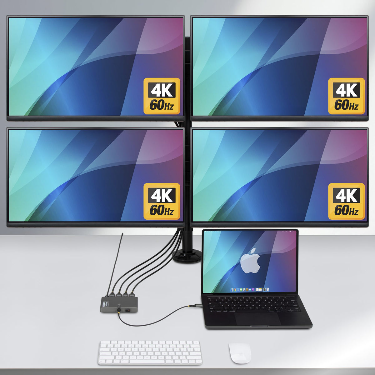 StarTech.com QUAD-USB-HDMI-ADAPT station d'accueil Avec fil USB 3.2 Gen 1 (3.1 Gen 1) Type-C Gris - vue 3
