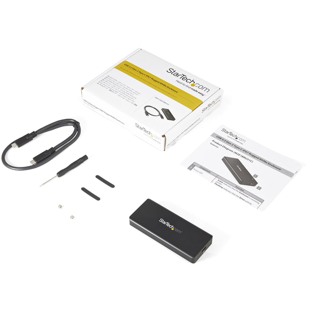 StarTech.com Boîtier SSD M.2 NVMe PCIe Robuste IP67 USB 3.1 Gen 2 10 Gbps
