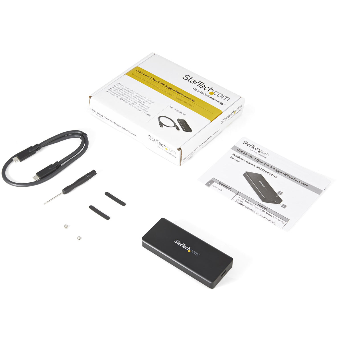 StarTech.com Boîtier SSD M.2 NVMe PCIe Robuste IP67 USB 3.1 Gen 2 10 Gbps