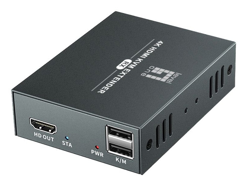 LevelOne HVE-8111 Extension Audio/Vidéo, Émetteur et Récepteur AV, Noir