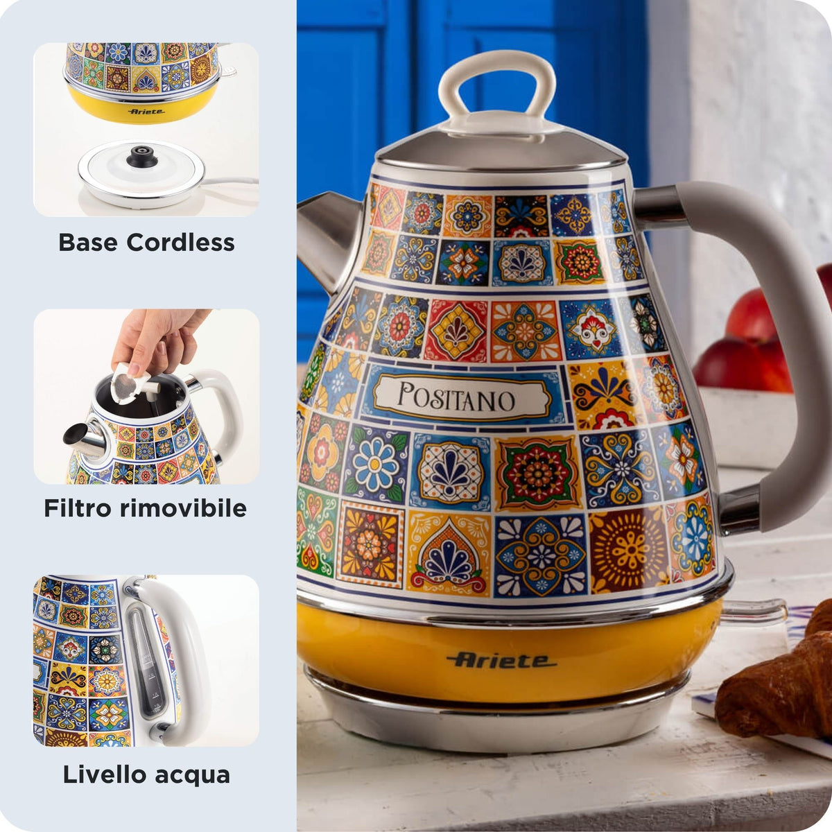 Ariete 2869/0P bouilloire 1,7 L 2200 W Bleu, Jaune