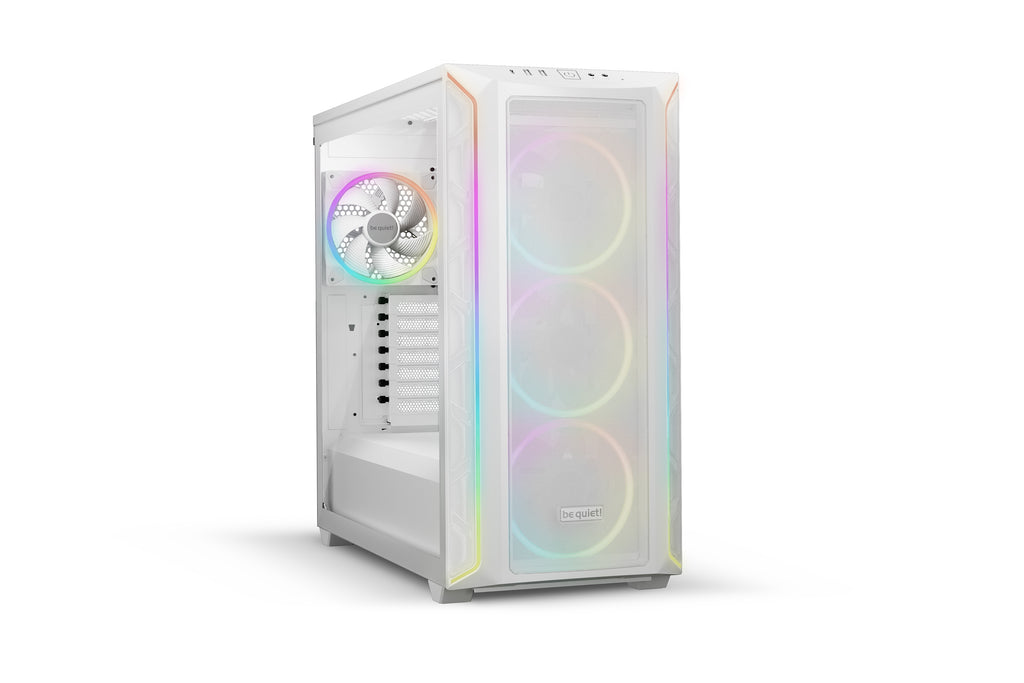be quiet! Shadow Base 800 Blanc | Boîtier PC ARGB vitré, Mini ITX / Micro ATX / ATX / E-ATX, 4 ventilateurs Light Wings 