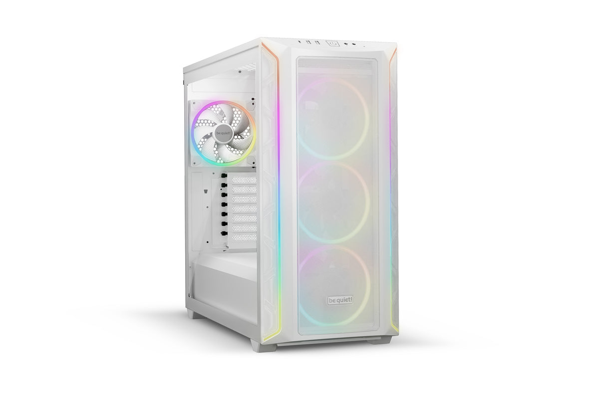 be quiet! Shadow Base 800 Blanc | Boîtier PC ARGB vitré, Mini ITX / Micro ATX / ATX / E-ATX, 4 ventilateurs Light Wings 