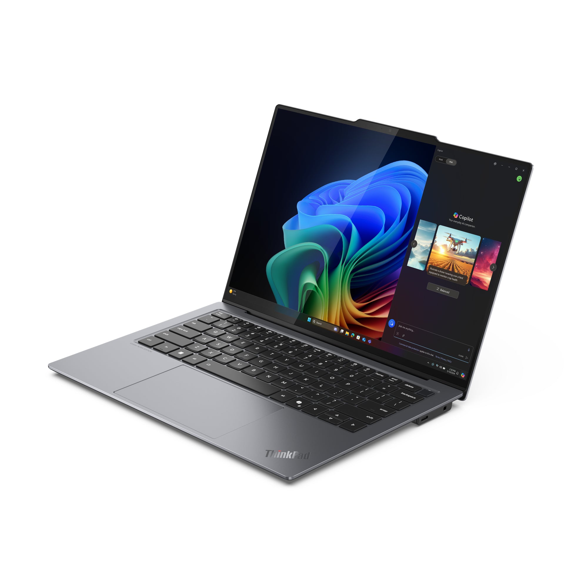 Lenovo ThinkPad X9-14 Gen 1 Aura Edition Copilot+ PC Intel Core Ultra 5 228V Ordinateur portable 35,6 cm (14") WUXGA 32 Go LPDDR5x-SDRAM 512 Go SSD Wi-Fi 7 (802.11be) Windows 11 Pro Nordique Gris
