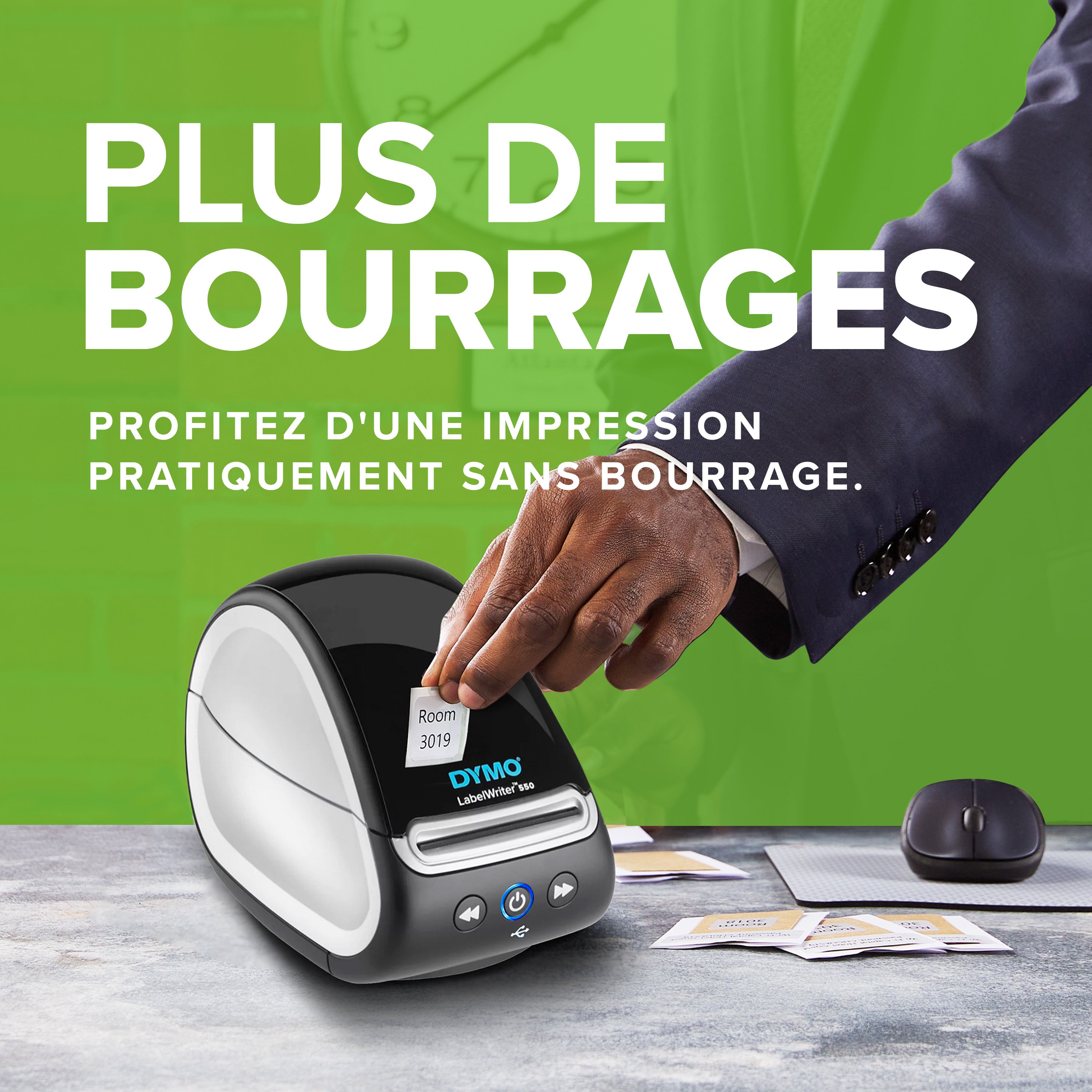 DYMO LabelWriter 550 imprimante d'étiquettes | Étiqueteuse avec impression thermique directe | Reconnaissance automatique des étiquettes | Imprime les étiquettes d'adressed'expédition et plus