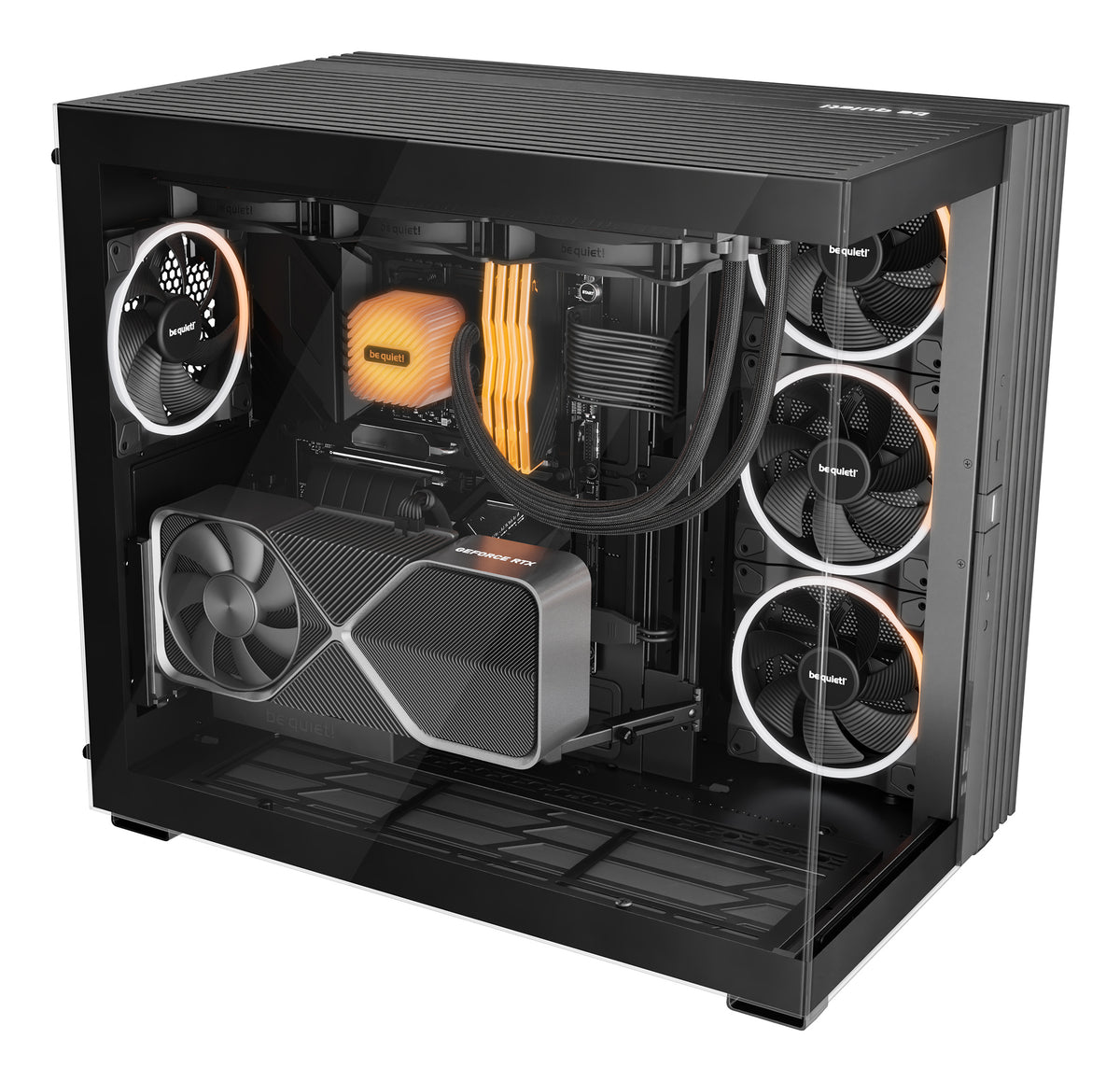 be quiet! Light Base 900 FX Noir | Boîtier PC ARGB vitré, Mini ITX / Micro ATX / ATX / E-ATX / XL-ATX, 4 ventilateurs Light Wings 140 mm PWM