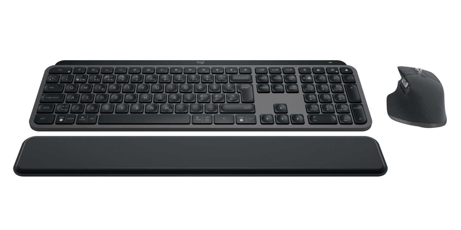 Logitech 920-010931 teclado Ratón incluido Oficina RF Wireless + Bluetooth QWERTY Nórdico Grafito