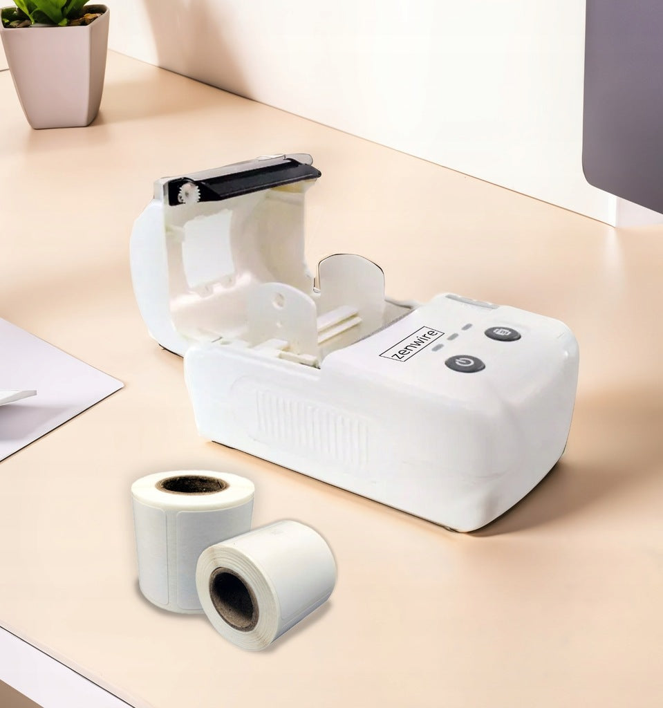 Mini imprimante d'étiquettes thermique portable Bluetooth USB-C avec batterie intégrée de 1500 mAh Zenwire TP-210