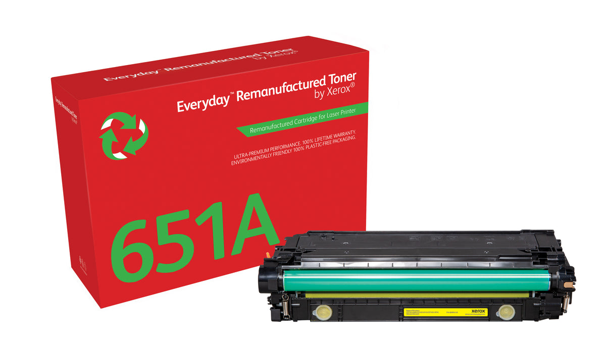 Toner remanufacturé Jaune Everyday™ de Xerox compatible avec HP 651A 650A 307A (CE342A/CE272A/CE742A), Capacité standard