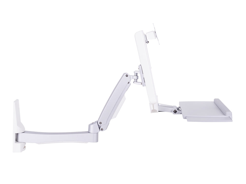 Support et Équerre de Station de Travail pour PC Tout-en-un, 15" à 27", Charge 11,5 kg, Blanc