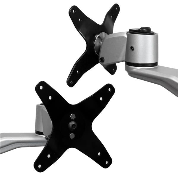 StarTech.com Support de Bureau pour 2 Écrans, Bras Articulés Multidirectionnels, Empilable, Installation sans Outil
