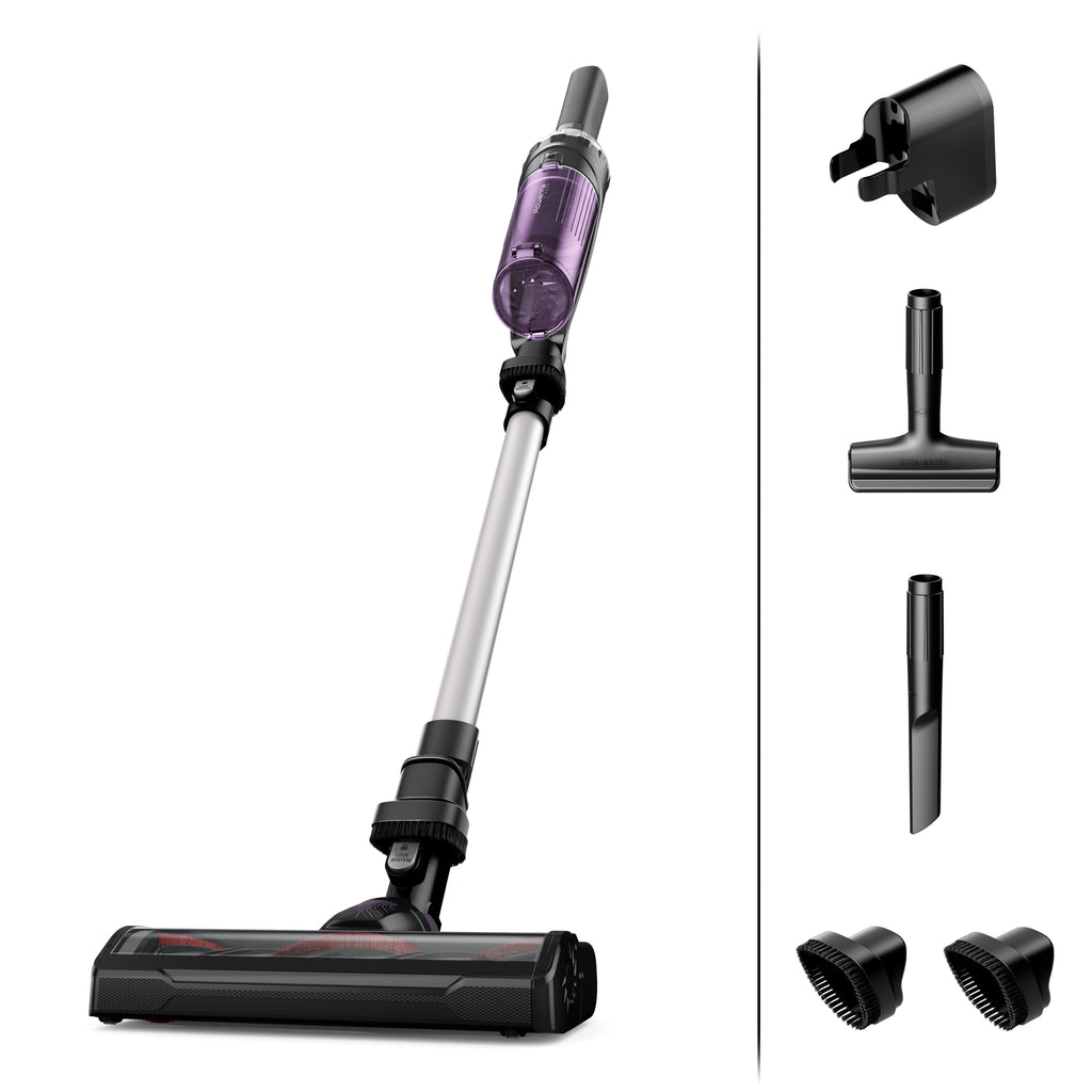 Rowenta RH1129 Aspirateur-balai 2 en 1 Batterie Sec Sans sac 0,4 L 100 W Violet, Aluminium