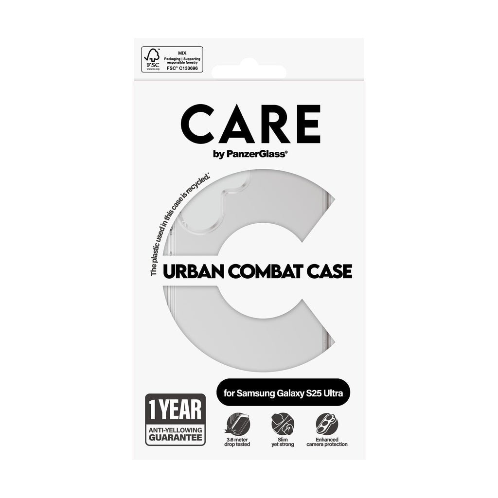 PanzerGlass PanzerGlass CARE™ by ® Urban Combat Case Transparent Samsung Galaxy S25 Ultra coque de protection pour téléphones portables Housse