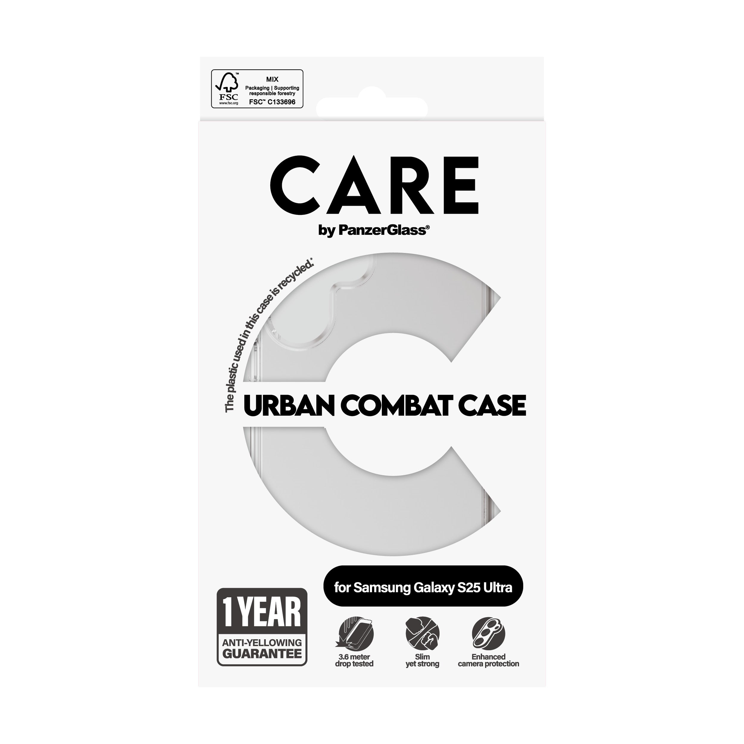 PanzerGlass PanzerGlass CARE™ by ® Urban Combat Case Transparent Samsung Galaxy S25 Ultra coque de protection pour téléphones portables Housse