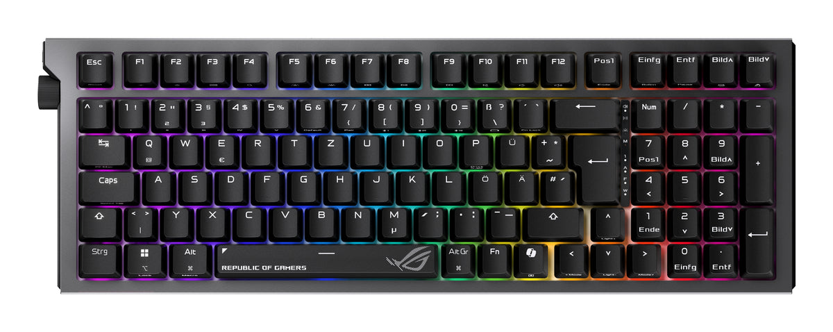 ASUS ROG Strix Morph 96 Wireless Clavier Gaming Mécanique QWERTZ Allemand, USB, RF Wireless, Bluetooth, Noir