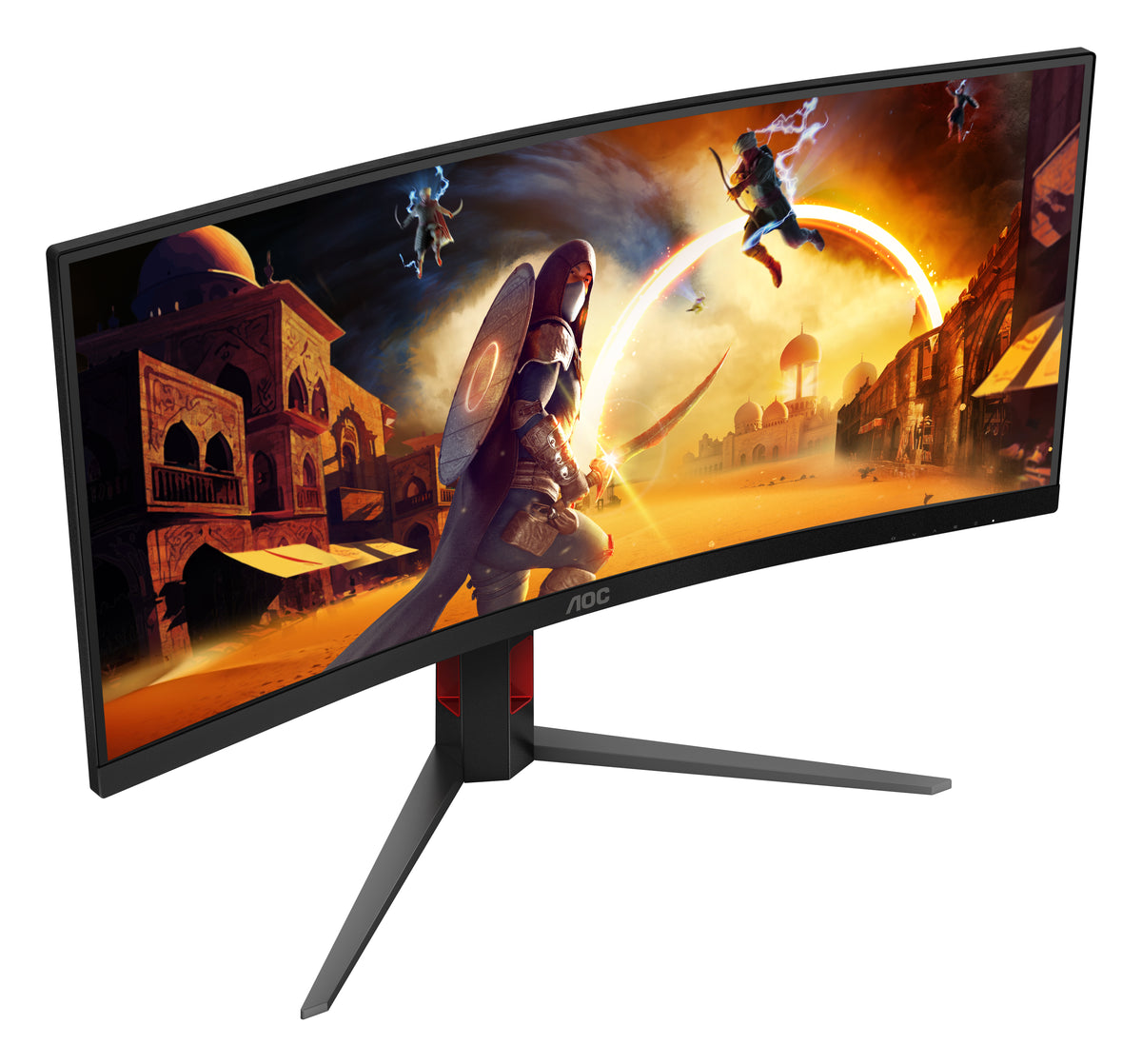 AOC G4 CU34G4AD écran plat de PC 86,4 cm (34") 3440 x 1440 pixels Noir, Rouge