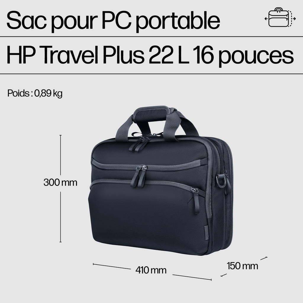 HP Sacoche pour PC portable Travel Plus 22L 16 pouces