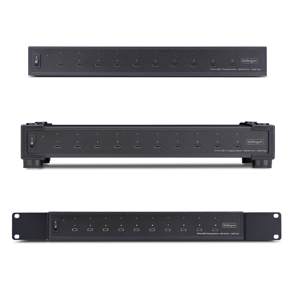 StarTech.com Hub de Recharge USB-C à 10 Ports, 60 W par Port, Puissance Totale de 350 W, Bloc/Station de Recharge Multip