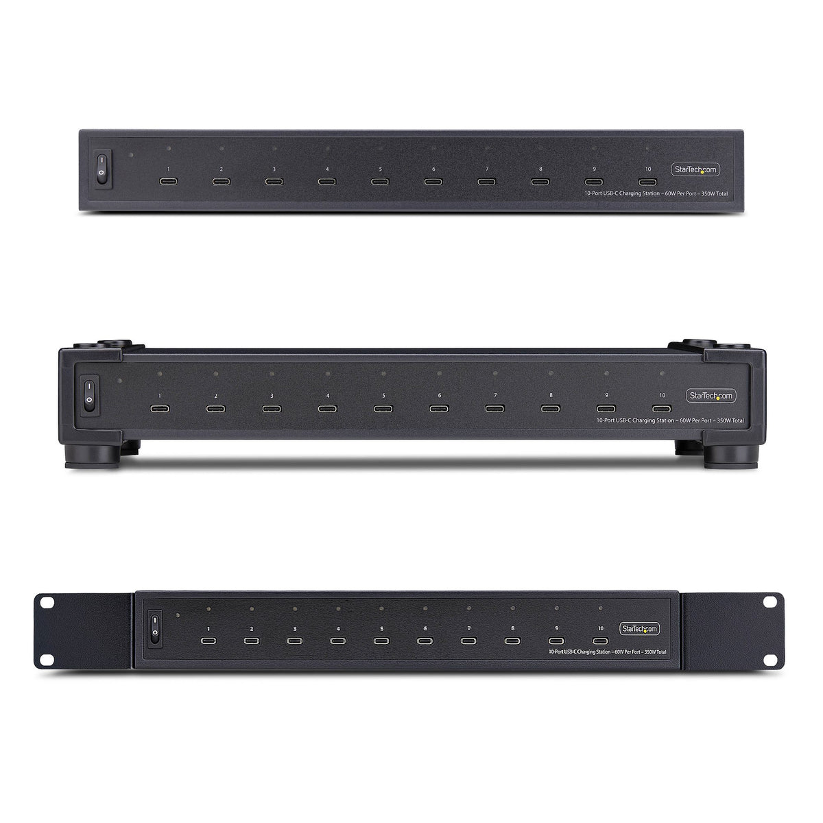 StarTech.com Hub de Recharge USB-C à 10 Ports, 60 W par Port, Puissance Totale de 350 W, Bloc/Station de Recharge Multip