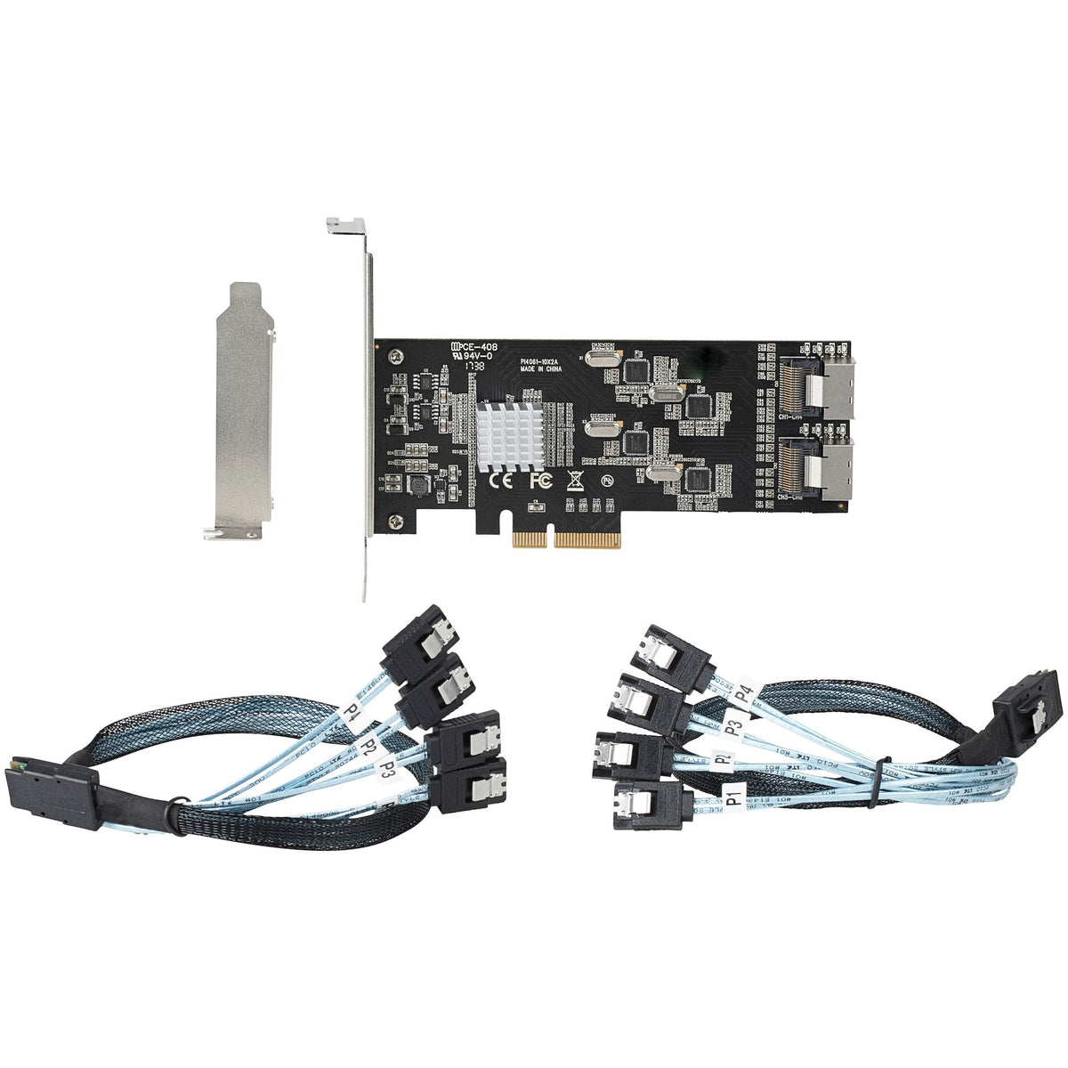 StarTech.com Carte Contrôleur SATA PCIe 8 ports, 6Gbps, PCI-e x4 Gen 2 vers SATA III pour HDD/SSD