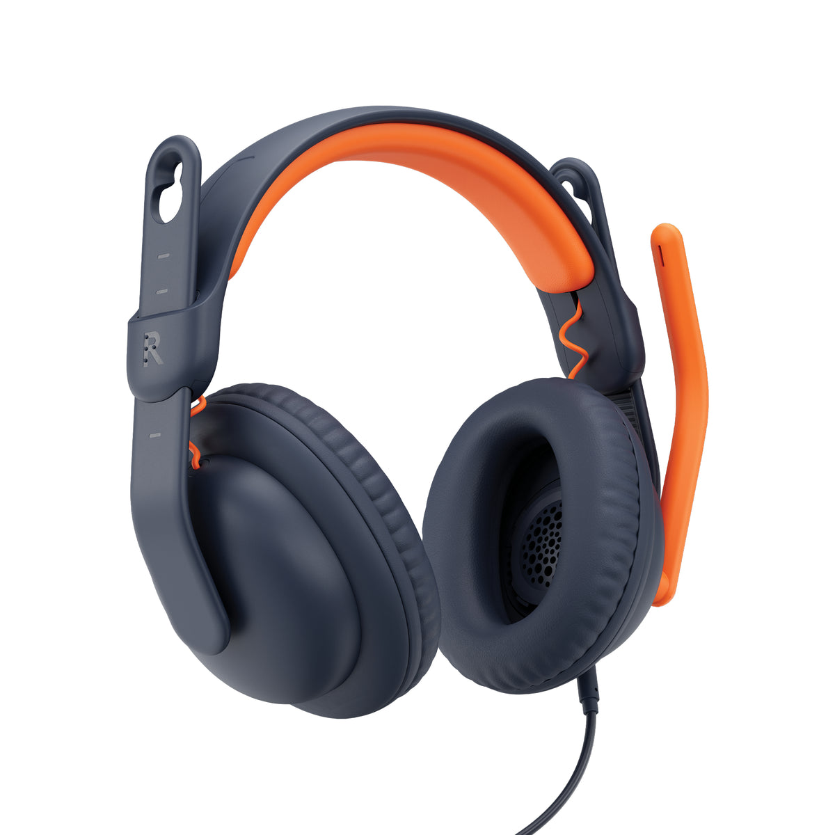 Logitech Zone Learn Casque Filaire Supra-Auriculaire pour Apprenants, USB-C, Noir et Orange