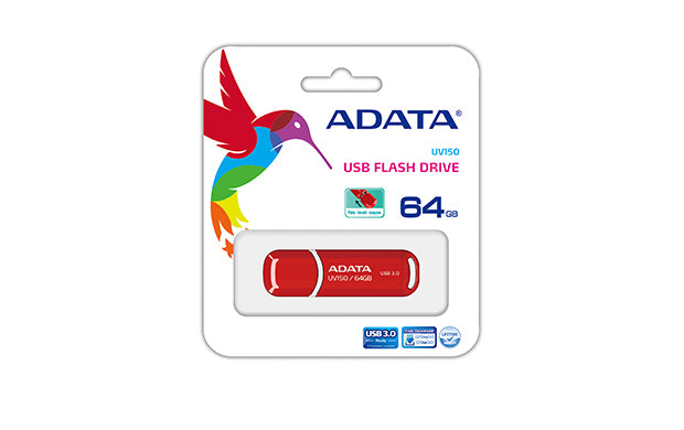 ADATA 64GB DashDrive UV150 lecteur USB flash 64 Go USB Type-A 3.2 Gen 1 (3.1 Gen 1) Rouge