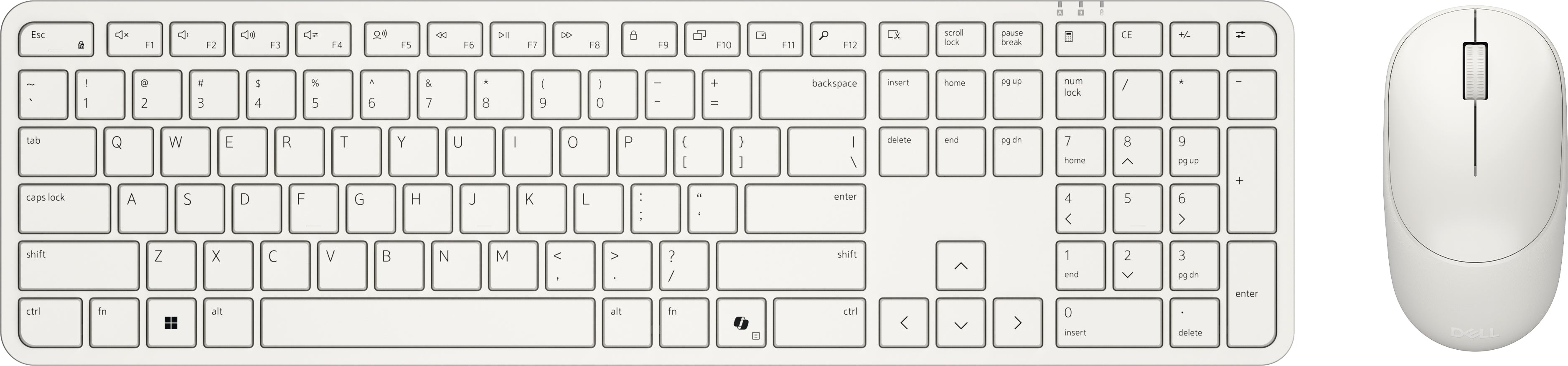 DELL Pro 5 KM526 clavier Souris incluse maison/bureau RF sans fil QWERTZ Allemand Blanc