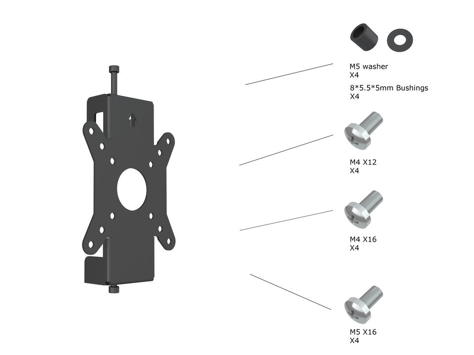 Support de Montage pour Moniteurs Multibrackets 6300, Acier, Noir