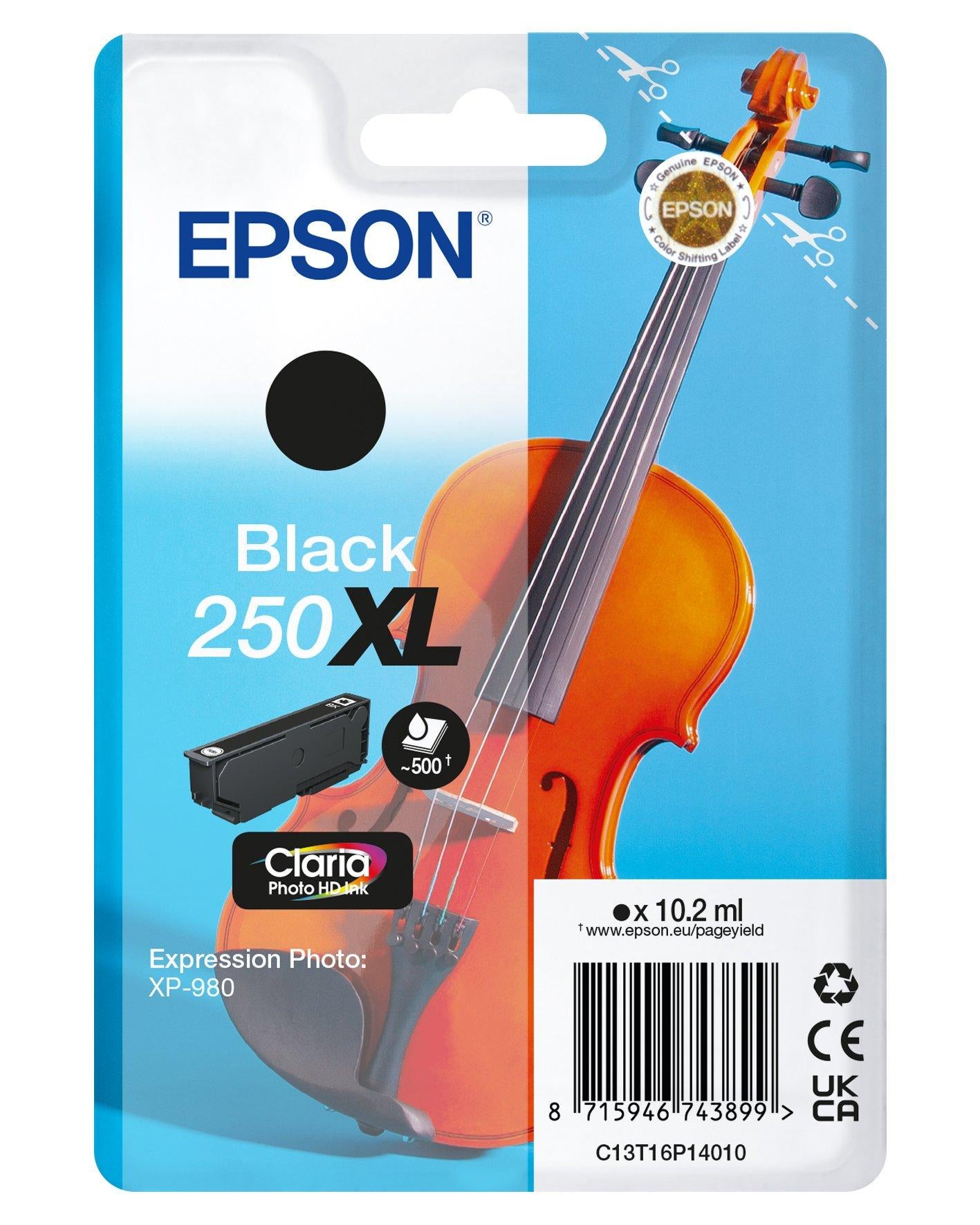 Epson 250XLViolin Claria Photo HD cartouche d'encre 1 pièce(s) Original Rendement élevé (XL) Noir