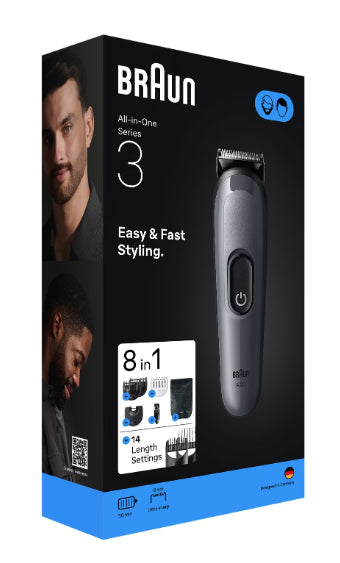 Braun AIO3540 tondeuse à cheveux Noir, Gris 14 Hybrides nickel-métal (NiMH)