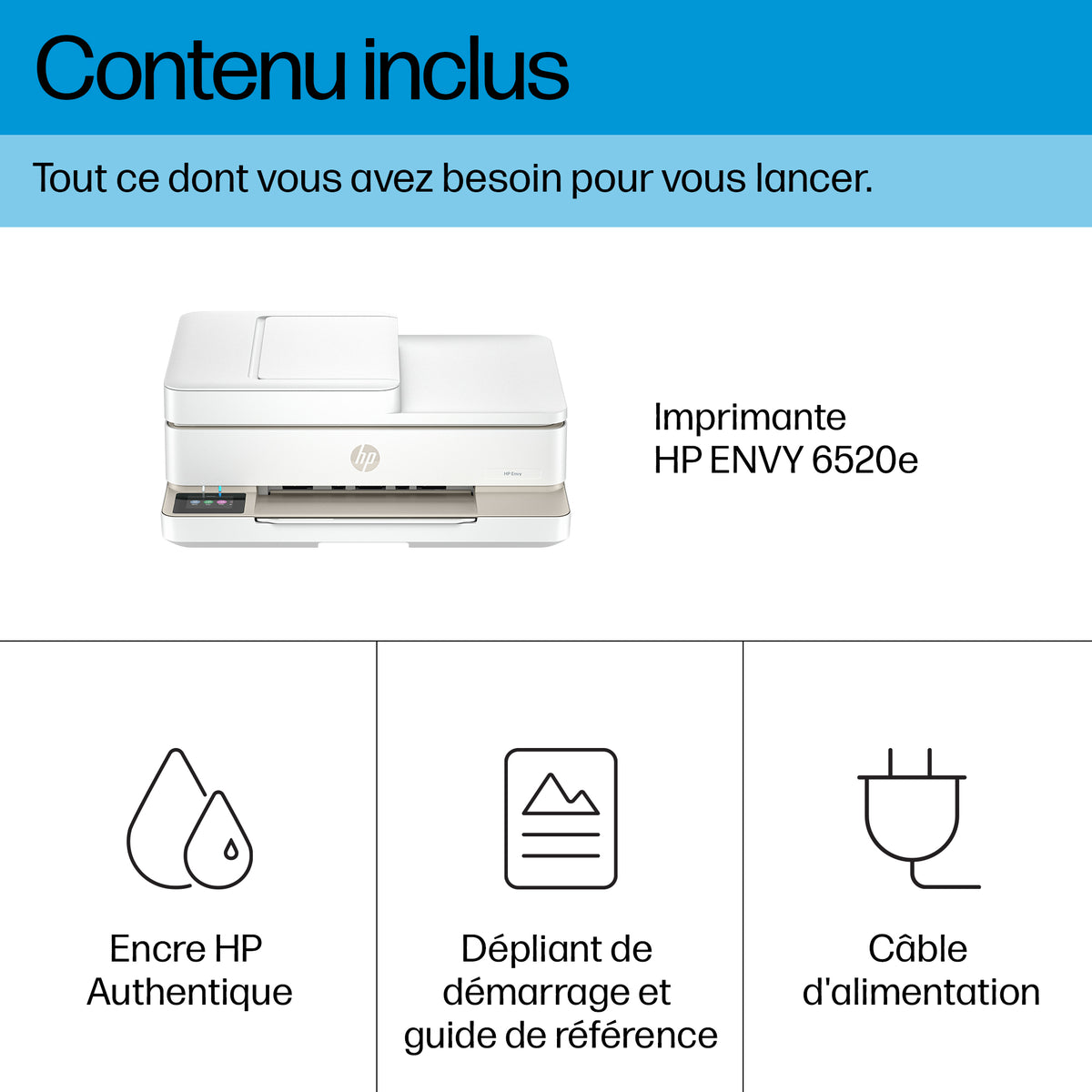 Imprimante Couleur Tout-en-Un Sans Fil Réf. 6520e, Impression Photo et Recto-Verso