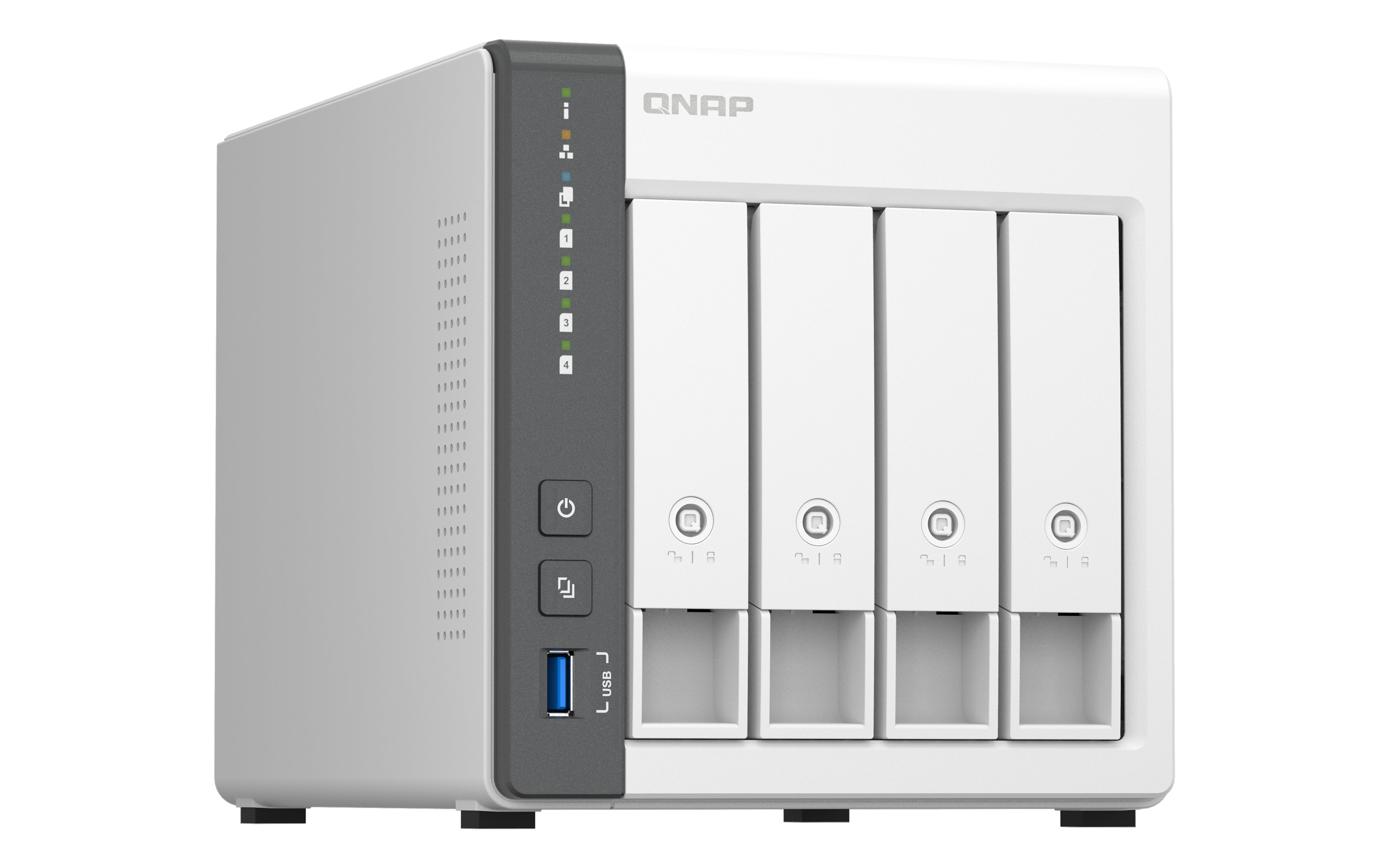 QNAP TS-433 NAS Tower ARM Cortex-A55 4 Go 0 To QNAP QTS Blanc