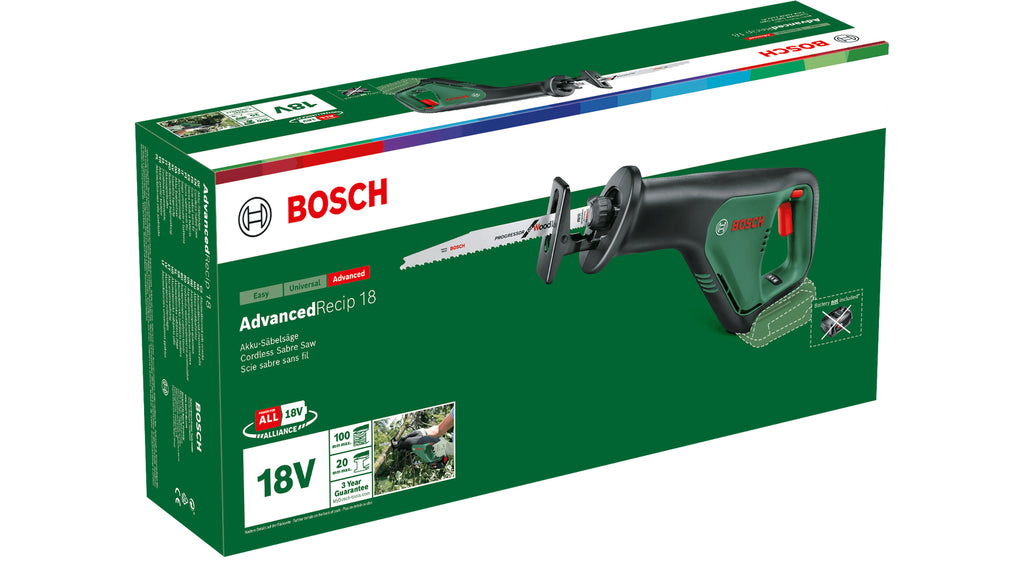 Bosch Bosch AdvancedRecip 18 300 spm Noir, Vert