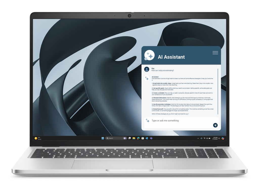 DELL Pro 16 Plus PB16255 Copilot+ PC AMD Ryzen™ 5 PRO 230 Ordinateur portable 40,6 cm (16") Full HD+ 32 Go LPDDR5x-SDRAM 1 To SSD Wi-Fi 7 (802.11be) Windows 11 Pro Allemand Aluminium