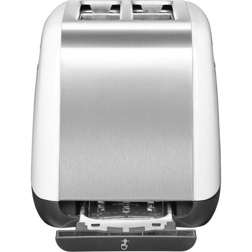 KitchenAid 5KMT2115EWH Grille-pain 2 Tranches 1100 W, Acier Inoxydable et Blanc