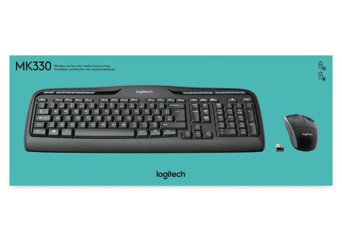 Logitech Wireless Combo MK330 Sæt med mus og tastatur Trådløs US International