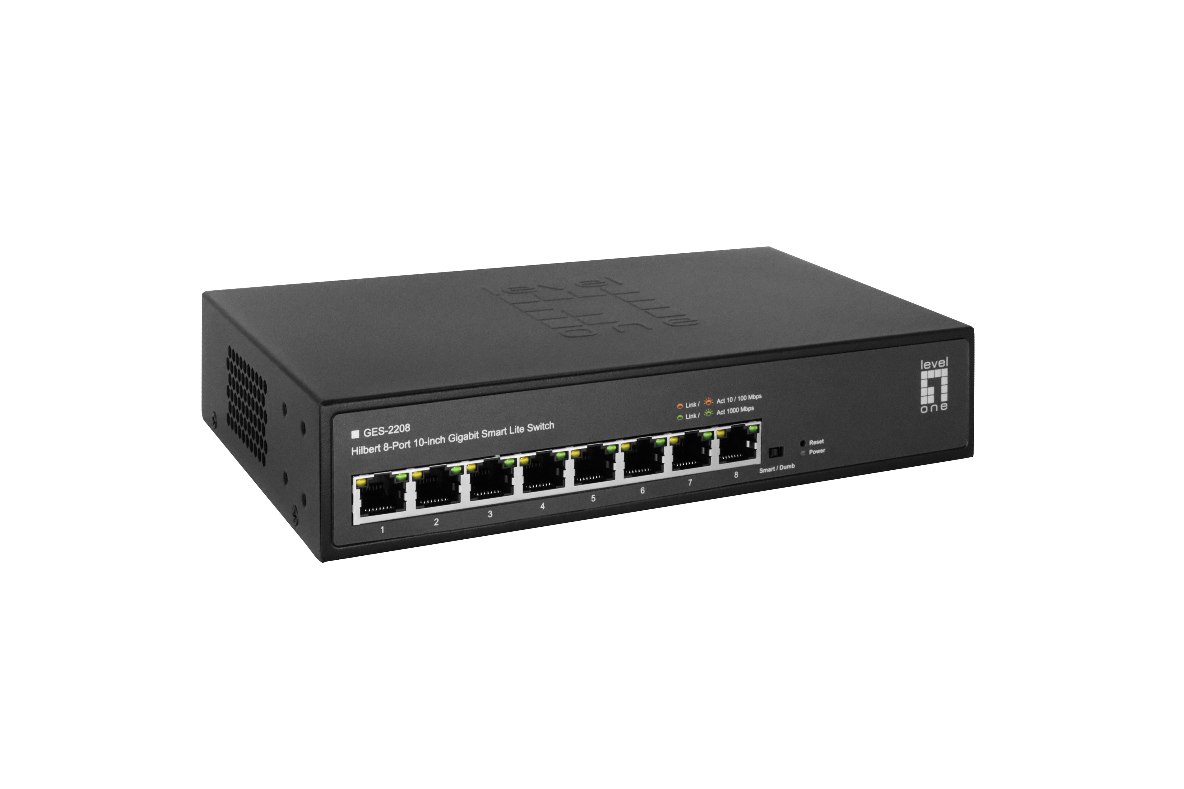 LevelOne GES-2208 commutateur réseau Géré L2 Gigabit Ethernet (10/100/1000) Noir