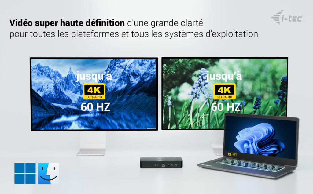 i-tec Station d'accueil Universelle Intelligent Dual Display Power Delivery 100W
