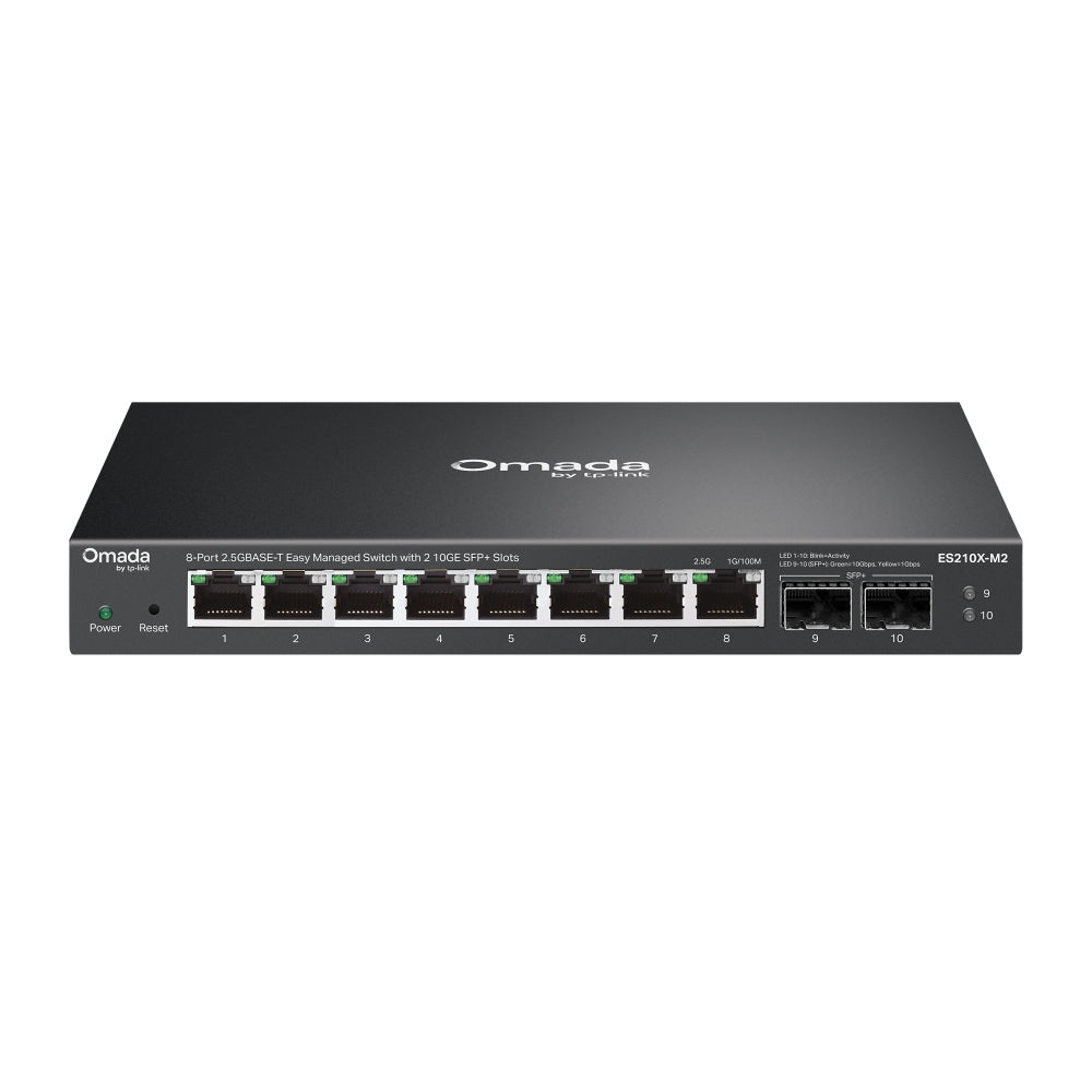 TP-Link ES210X-M2 commutateur réseau Géré 2.5G Ethernet (100/1000/2500) Montage sur le bureau ou sur le mur Noir