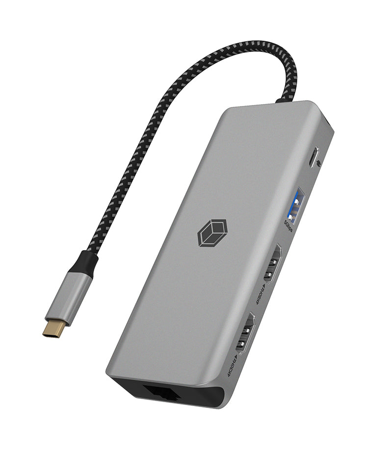 ICY BOX IB-DK4012-CPD Avec fil USB 3.2 Gen 1 (3.1 Gen 1) Type-C Anthracite, Noir